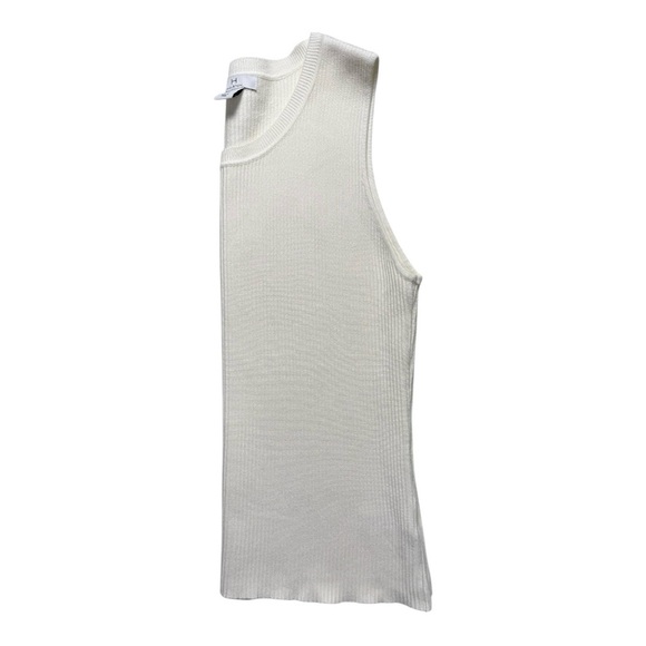 Halston Heritage Cream Ribbed Knit Tank Top Sleeveless Shell XL EUC - Picture 7 of 9